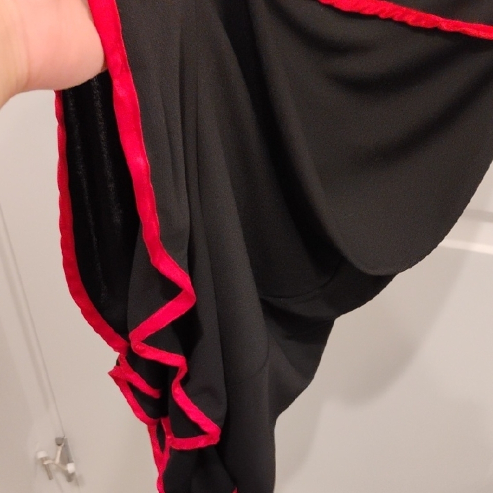 M Collection Black Dress with Red Trim Mermaid Hem Y2K Size Medium - Picture 7 of 11